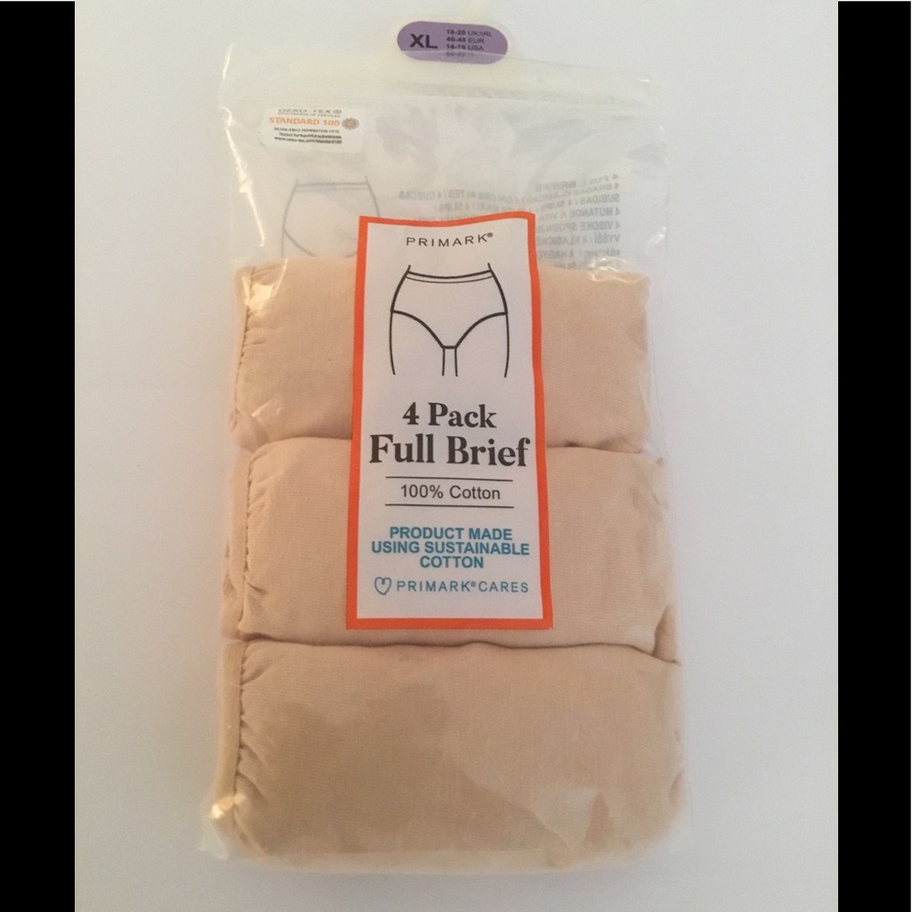 3 PACK 100% COTTON NUDE BRIEFS